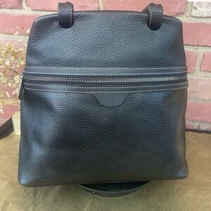 🔥DELVAUX 🔥Black Leather Women’s Bag with Contrast Stitching